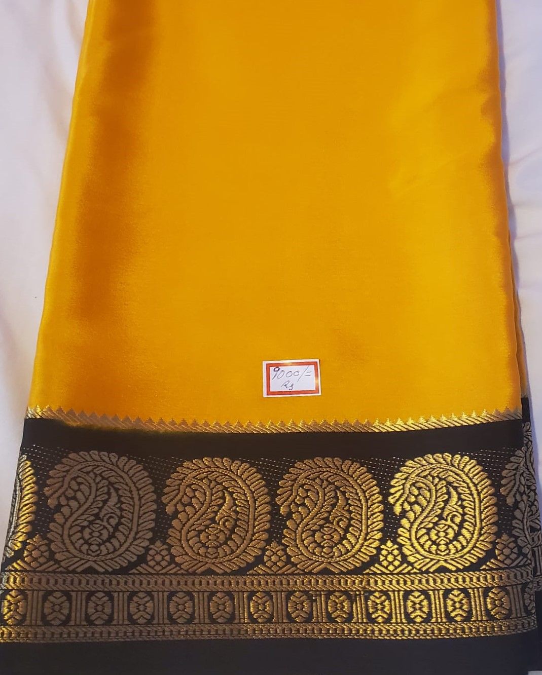 Mysore Pure Crepe Silk Saree in Black : SHU1442
